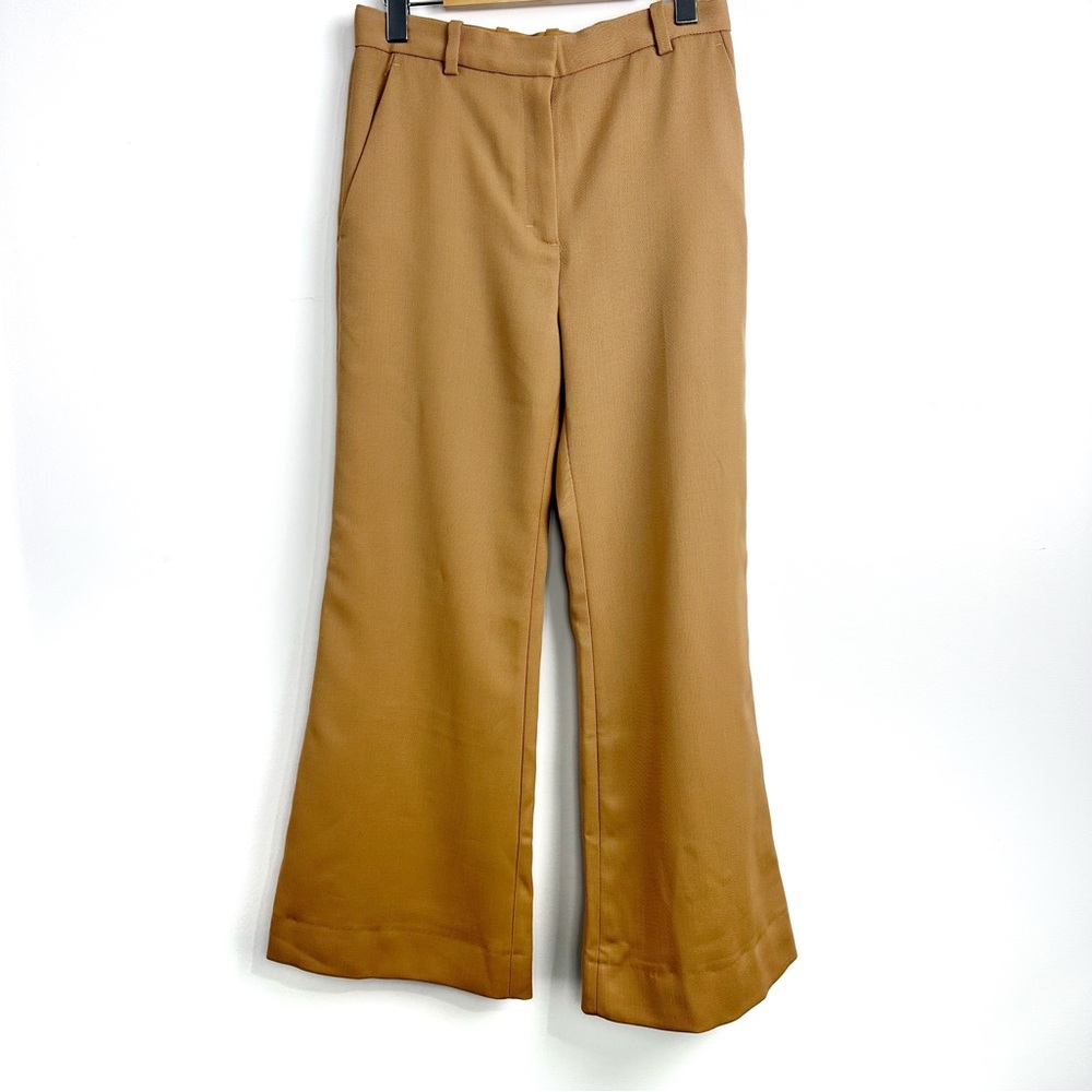 COS Wool High Rise Wide Leg Camel Trousers Sz 4 - Picture 4 of 15
